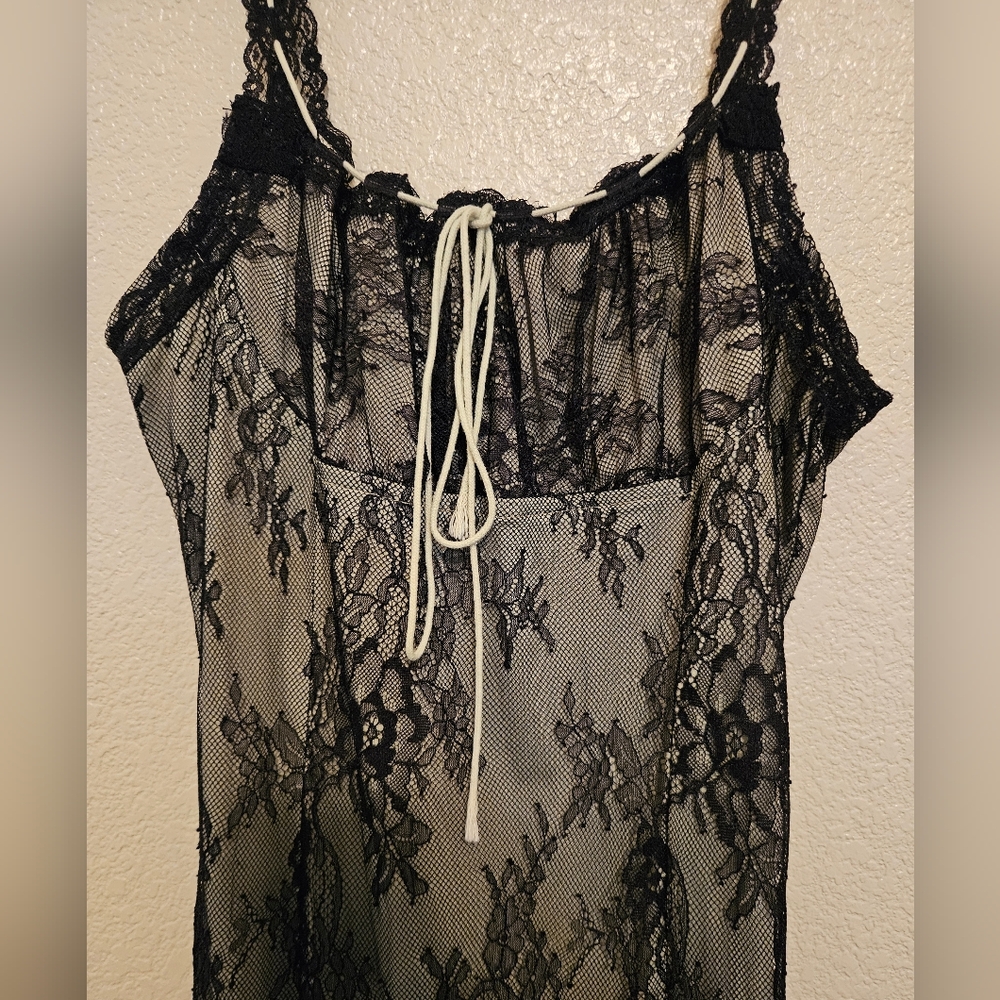 Cider Black Lace Sleeveless Dress Sz Lg